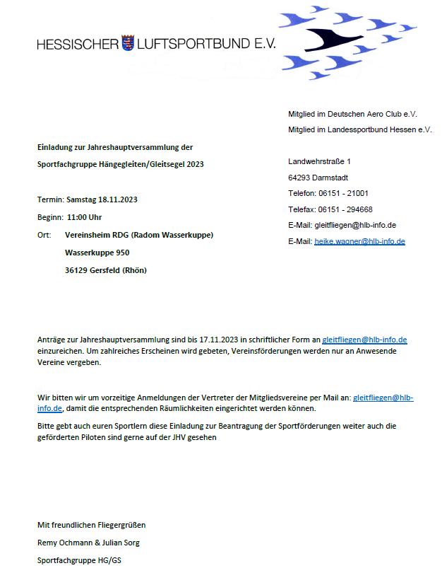 Jahreshauptversammlung